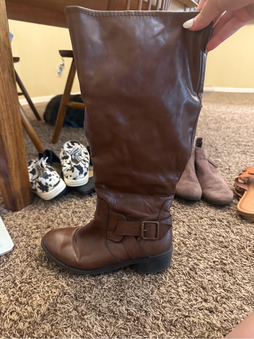 Brown Women's Mid-Calf Riding Boots